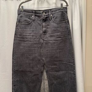 Gray Denim Madewell Midi Skirt